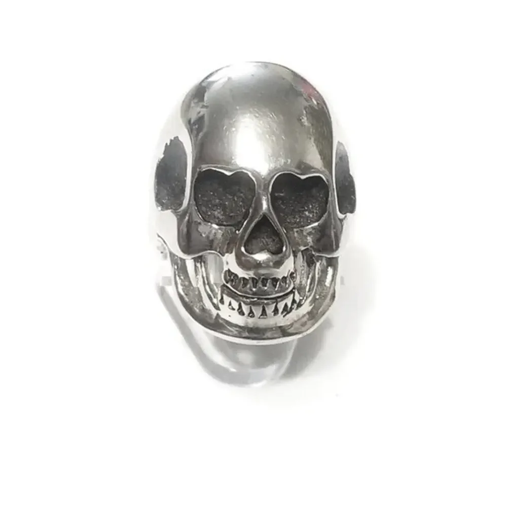 New 316L stainless‎ steel biker skull ring size 9